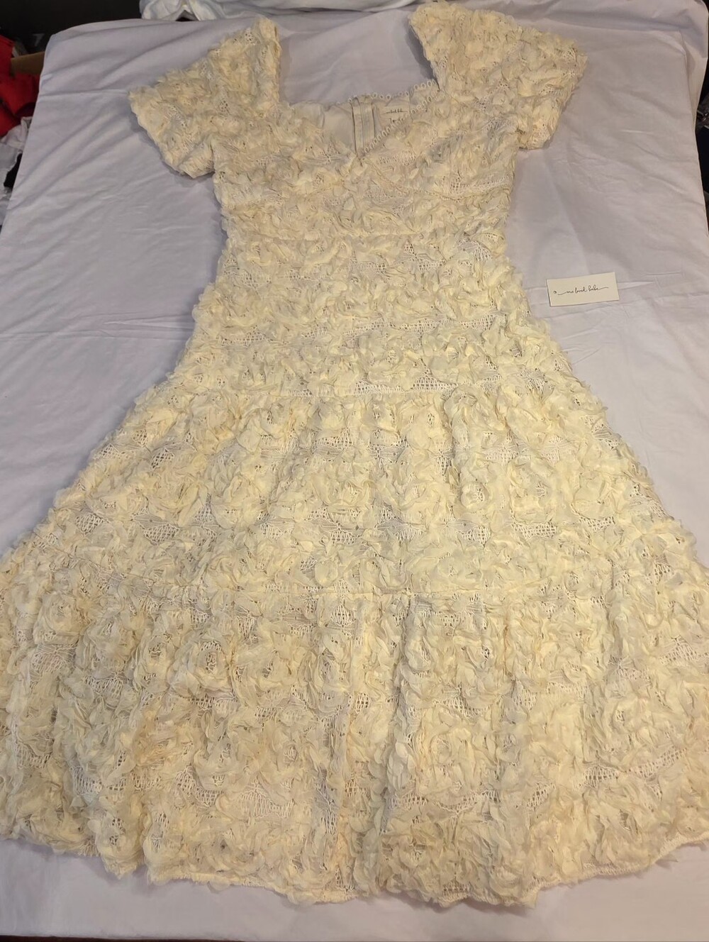 One Loved Babe Fits XL Romance Dress Maxi Textured Floral Appliqué Boho Wedding